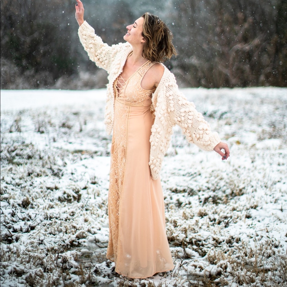 LAST CHANCE Peach Lace Dress